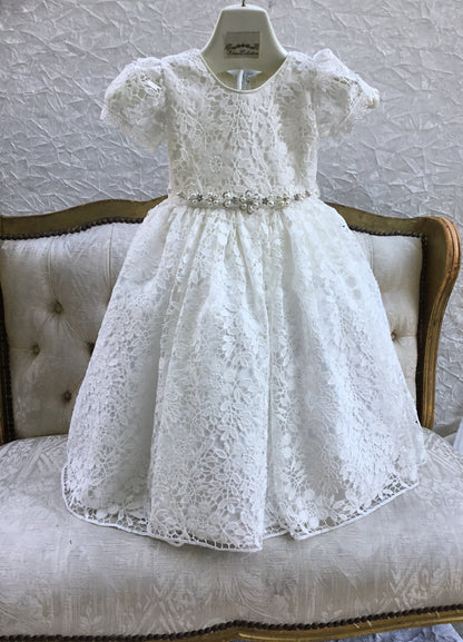 Lace Christening Gown with Bonnet - Rosalba
