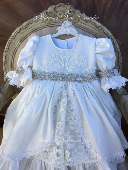 Christening Silk Dress - Casandra