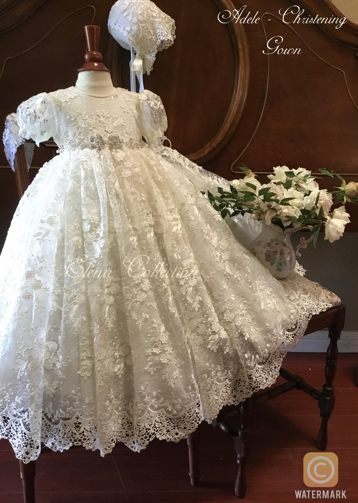 Lace Christening Gown - Adel