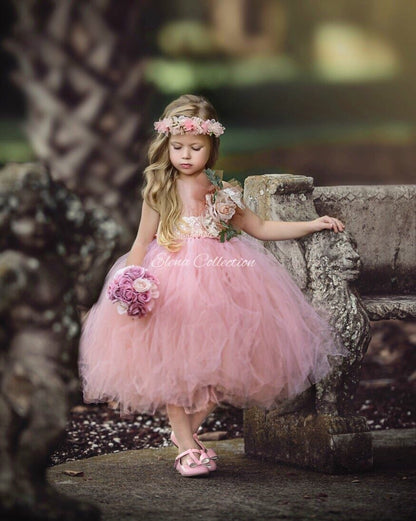 Flower Girl Tutu Dress - Rose