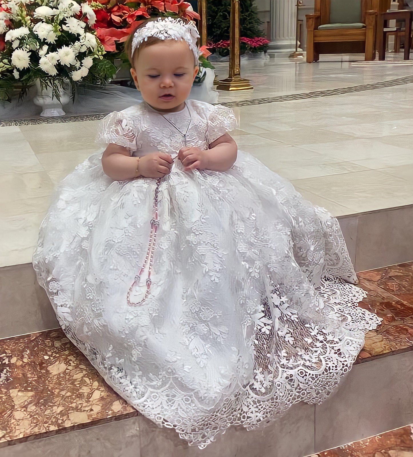 Lace Christening Gown - Adel