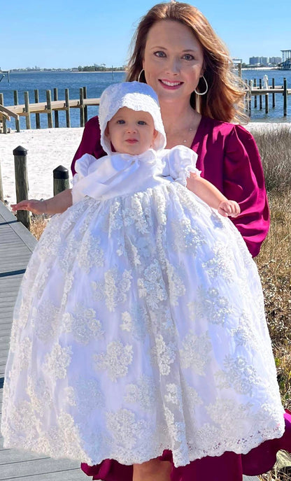 Christening Gown with Bonnet - Claudette