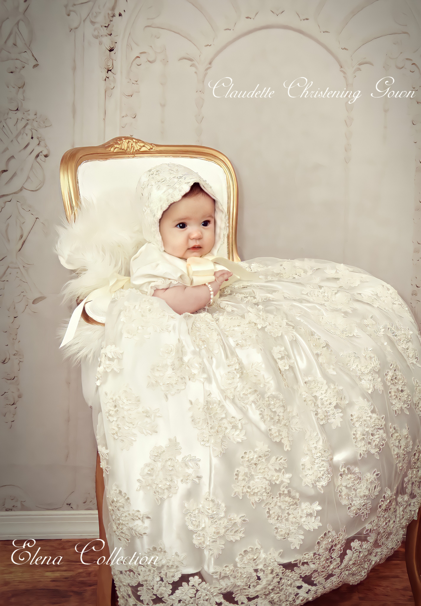 Christening Gown with Bonnet - Claudette