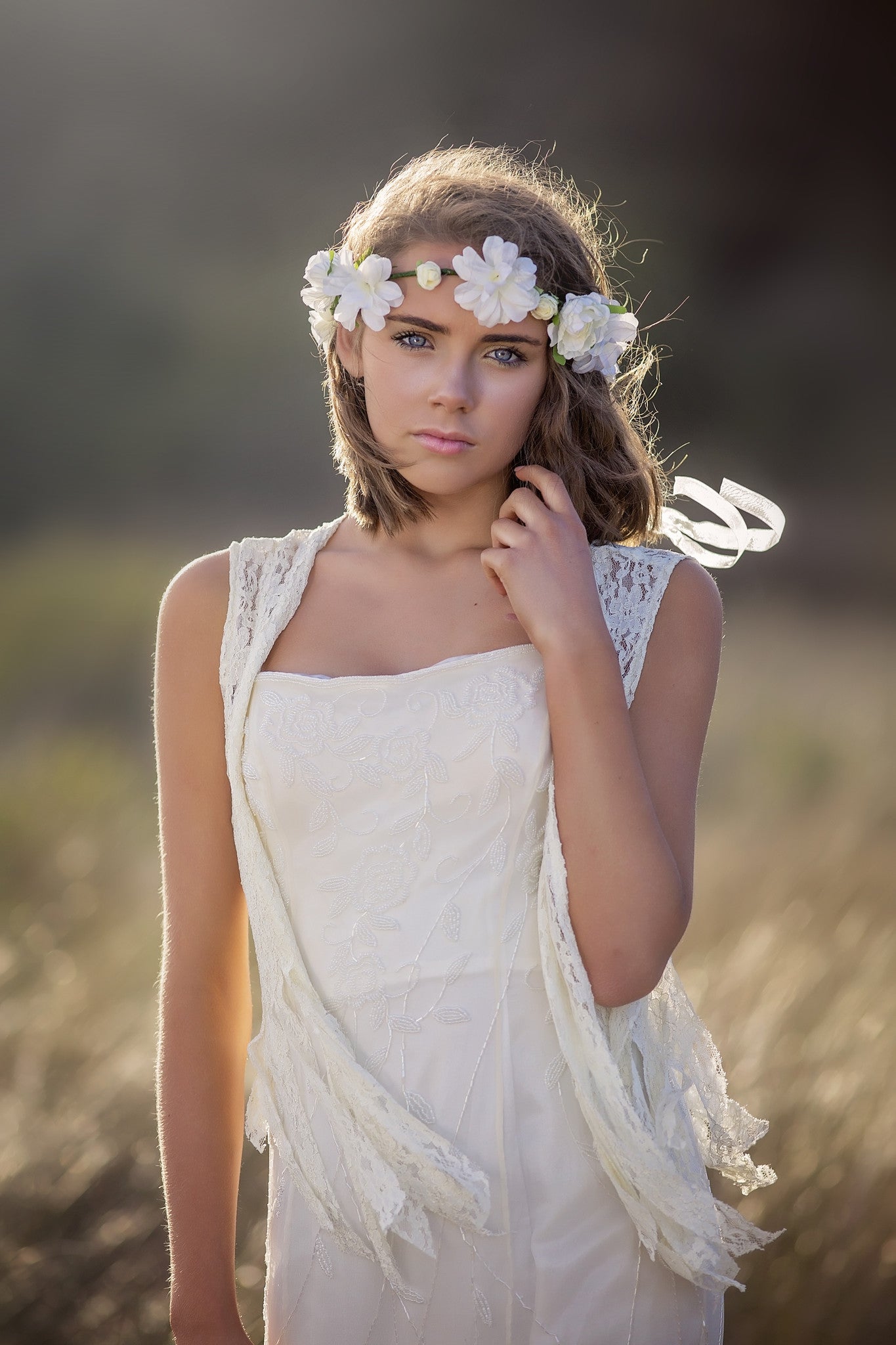 Flower girl silk organza dress-Bridal - ElenaCollection
 - 2