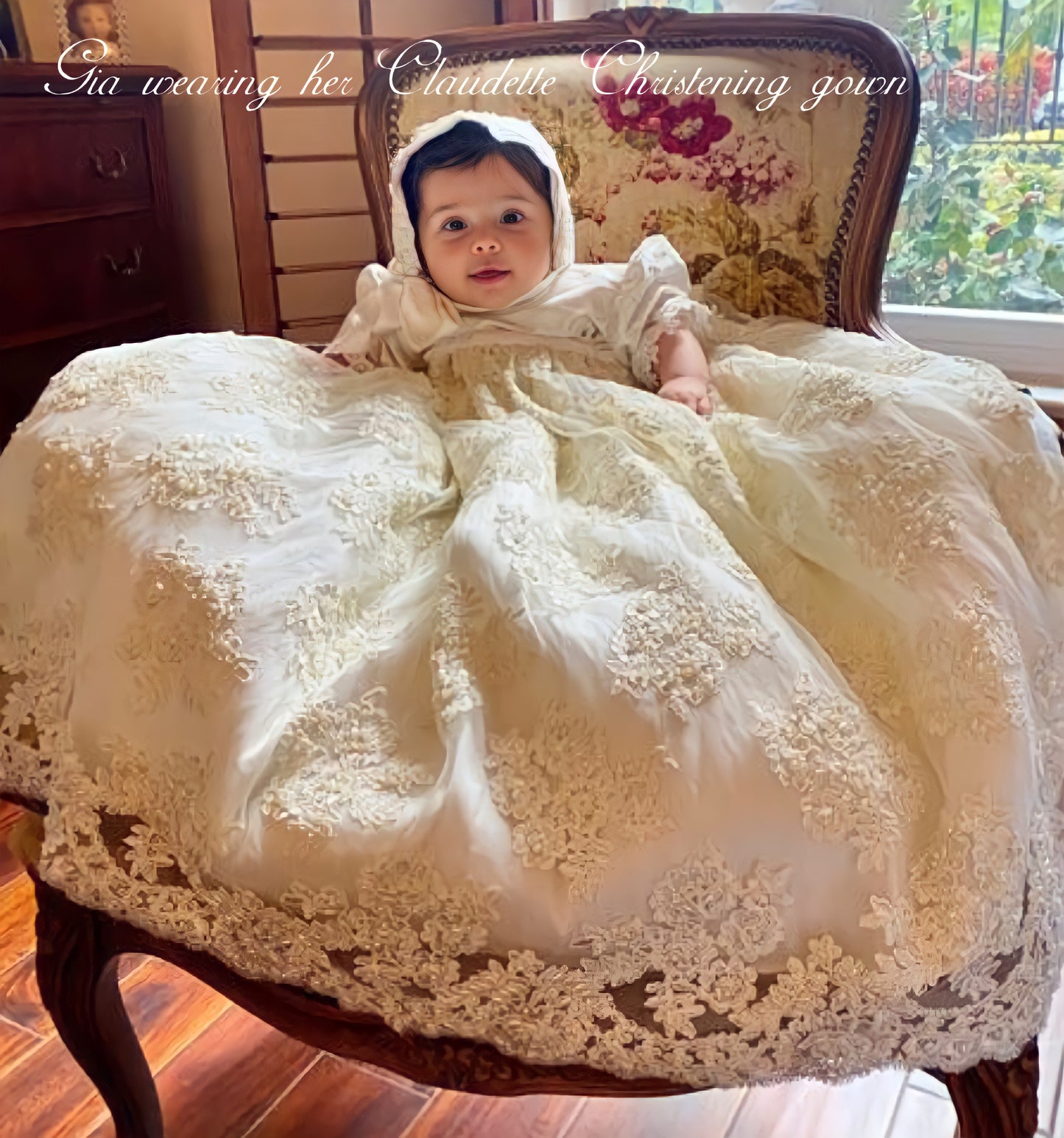 Christening Gown with Bonnet - Claudette